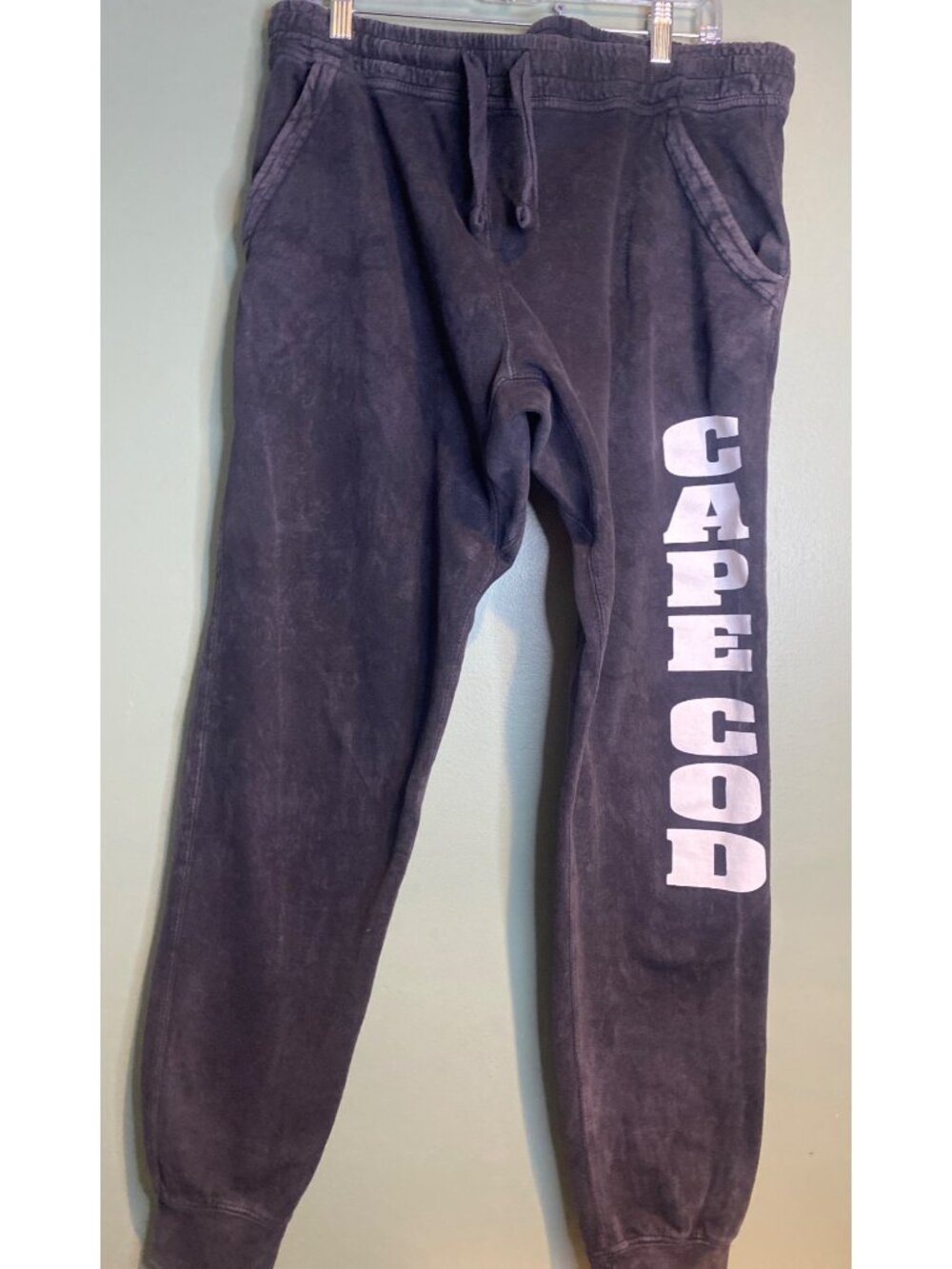 Jake Austin Men’s XL Cape Cod Acid Wash Jogger Sweatpants Graphic Coastal Y2K